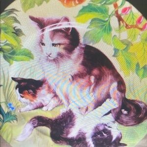 1855 Email de‎ Limoges I. Godinger 7.5” Plate Cat & Kittens